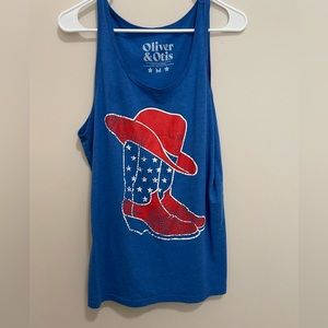 Cowboy Boots 4th of July Tank